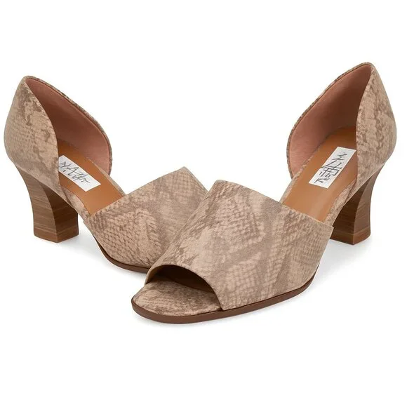 Nine West Dolley Snakeskin Peep-Toe D’Orsay Pumps – Size 8.5 M, Y2K Cottagecore - Picture 10 of 10